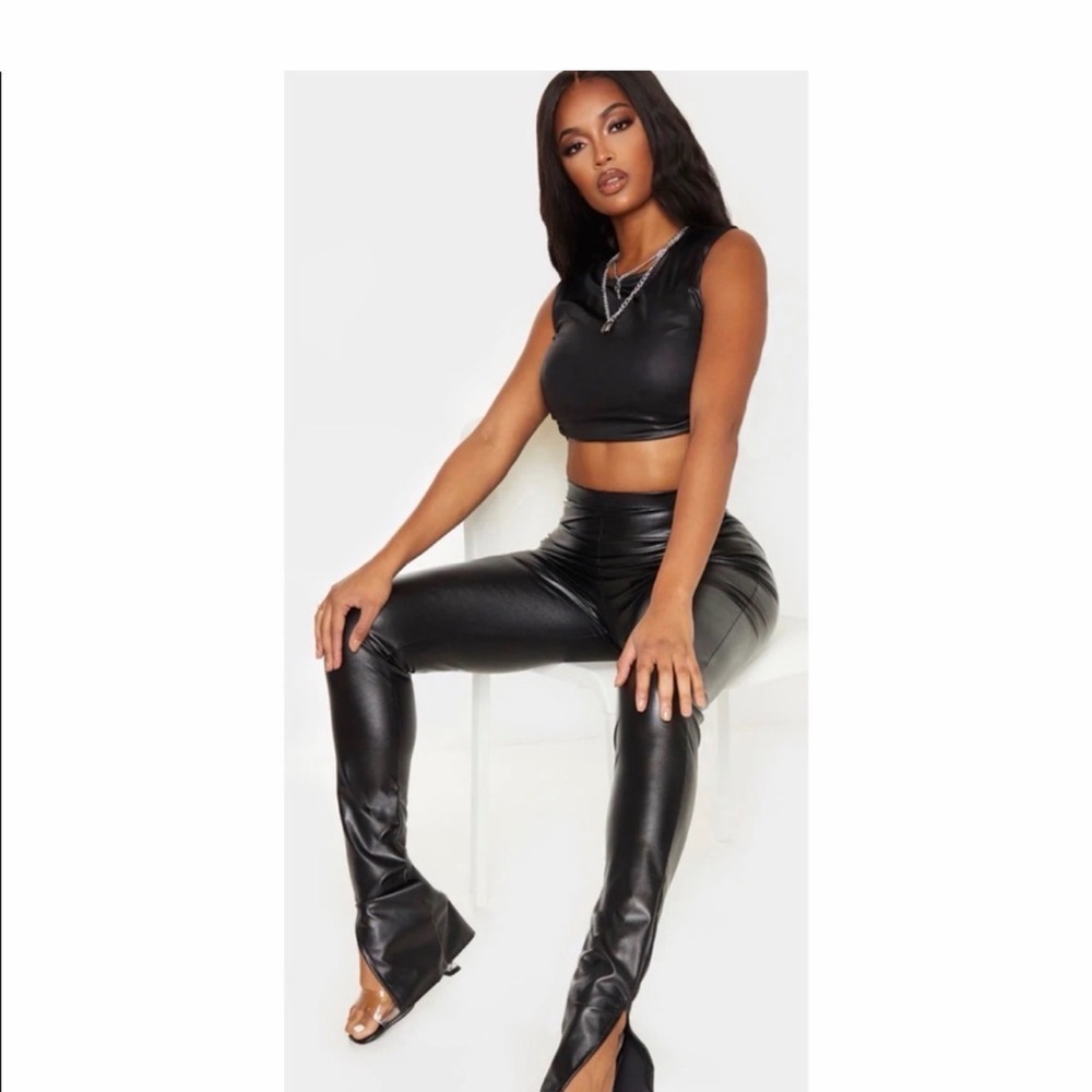 PrettyLittleThing Black Faux Leather Pants